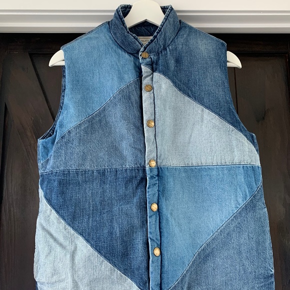 Current/Elliot The Patchwork Puffer Vest Denim - Picture 2 of 5